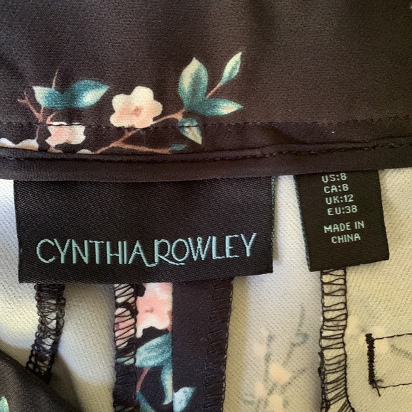 Cynthia Rowley‎ Black Floral Pants - Picture 4 of 6